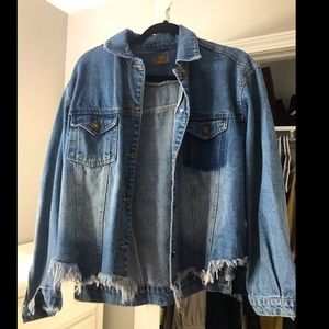 Blue Denim Cropped Jacket